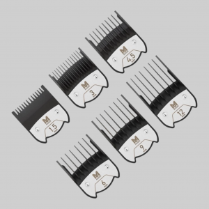 Набор из шести магнитных премиум насадок 1,5, 3, 4,5, 6, 9, 12мм в кейсе к машинкам 1854, 1870, 1871, 1872, 1874, 1876, 1877, 1884, 1885, 1886, 1887, 1888, 4212