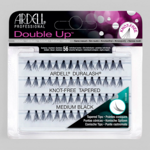 Ресницы пучковые &quot;DURALASH DOUBLE UP&quot; двойной объём, с заостренными кончиками, без узелков, черные (средние).