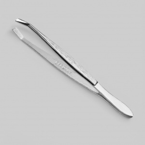 Пинцет для удаления волос из никеля, с наклоном, длина 8см