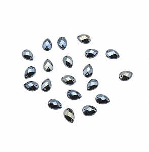 Стразы &quot;листики&quot;, цвет &quot;кристальный хамелион&quot;, 24 шт., разм.1,6х3,2 мм