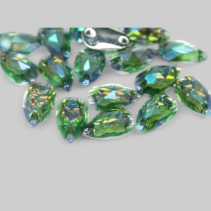 Стразы &quot;капля&quot;, цвет &quot;желто-зеленый&quot;, 24 шт., разм.2,2х3,5 мм