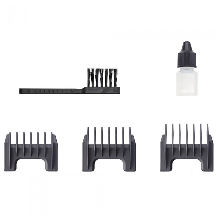 Машинка &quot;Moser-Primat Fading Edition&quot;- рабочая, регулируемый нож, 2 насадки, сеть 15w. (титаново\чёрная)