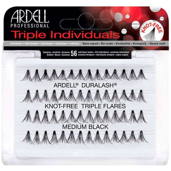 Ресницы пучковые &quot;DURALASH TRIPLE INDIVIDUALS&quot; ресницы максимальной густоты, без узелков, черные (средние).
