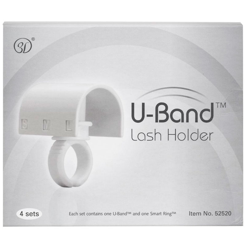 U-Band - Держатель для ресниц на ленте к кольцу &quot;Smart Ring&quot; 4шт., плюс кольца 5шт и емкость для клея 5шт.
