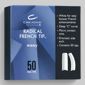 RADICAL FRENCH №9  - Типсы выпуклые для французского маникюра, белые № 9, 50 шт