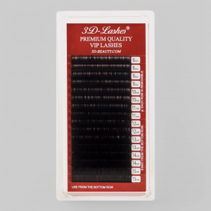 3D-VIP Lashes J Curl - Ресницы шелковые черные, толщина 0,2мм, длинна 17мм,  наклеены на ленту, примерно 3500шт.
