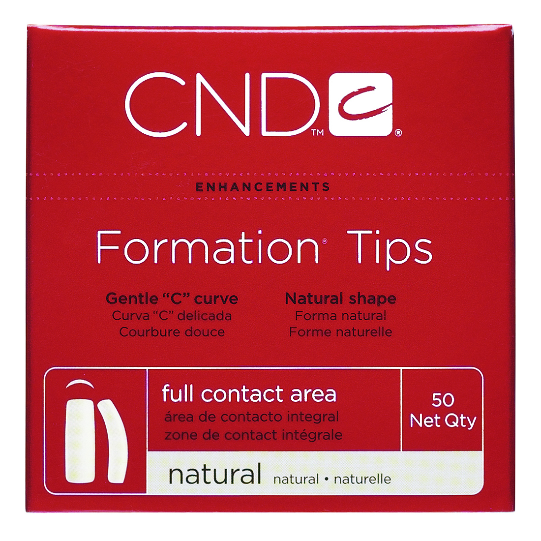 &quot;FORMATION TIPS №9&quot; - Типсы универсальные с мягким &quot;С&quot; изгибом, полной контактной зоной, натурального цвета, №9, 50шт.