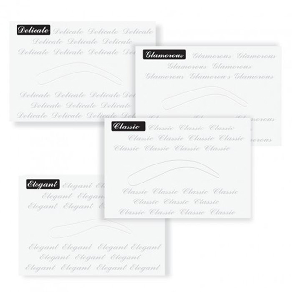 Трафареты для прорисовки контуров бровей, 4 вида.