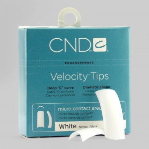 &quot;VELOCITY WHITE TIPS №2&quot; - Типсы с глубоким &quot;С&quot; изгибом и укороченной контактной зоной, белые, №2, 50шт.