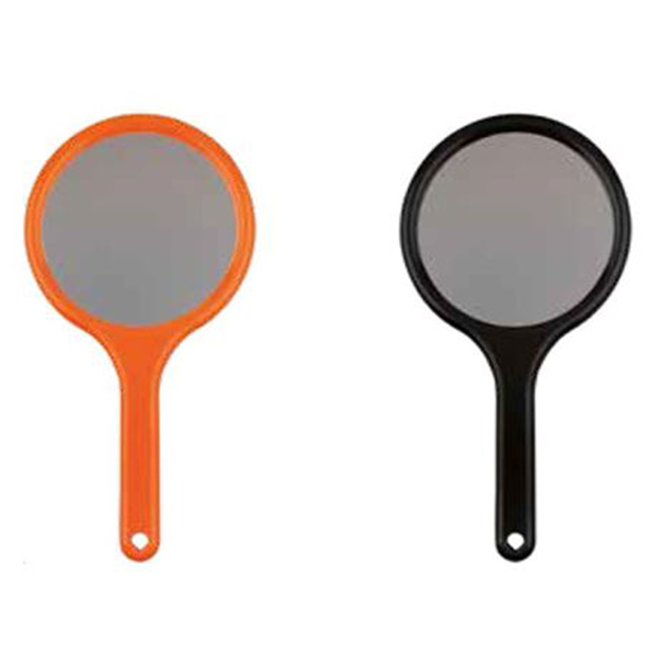 Зеркало двухстороннее, простое и с 2-кратным увеличением, круглое с ручкой, размер 28,5x14,5cм.