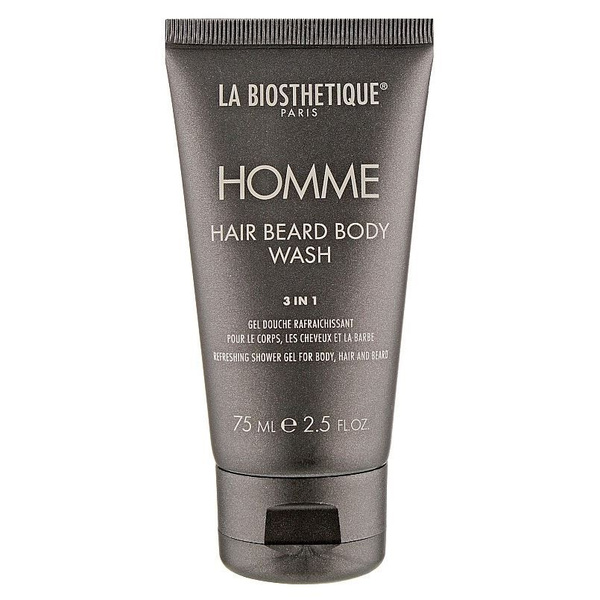La Biosthetique Homme Hair Beard Body Wash - освежающий гель для тела, волос и бороды, 75 мл.