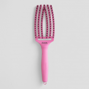 Массажная щётка FINGERBRUSH Boar&Nylon ThinkPink 2024, ярко-розовая