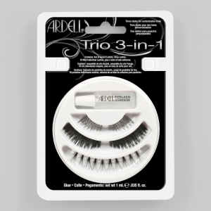 Набор &quot;TRIO 3-IN-1&quot;, состоит 10 средних пучковых ресниц, подиумных моделей № 101 и 301 плюс клей для пучковых ресниц 1мл.