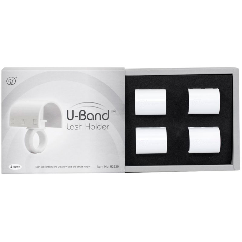 U-Band - Держатель для ресниц на ленте к кольцу &quot;Smart Ring&quot; 4шт., плюс кольца 5шт и емкость для клея 5шт.