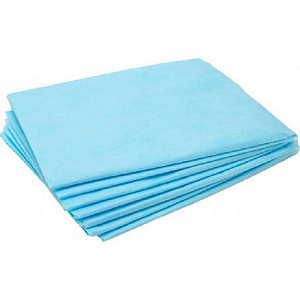 Простыня одноразовая &quot;White line&quot; - размер 70*200см, материал SMS, цвет голубой, количество 10шт.