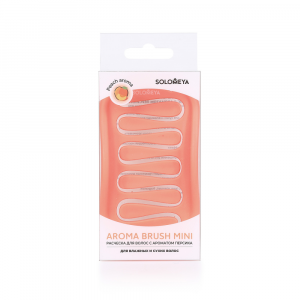 Solomeya Арома-расческа для сухих и влажных волос с ароматом Персика мини / Aroma Brush for Wet&Dry hair Peach mini, 1шт