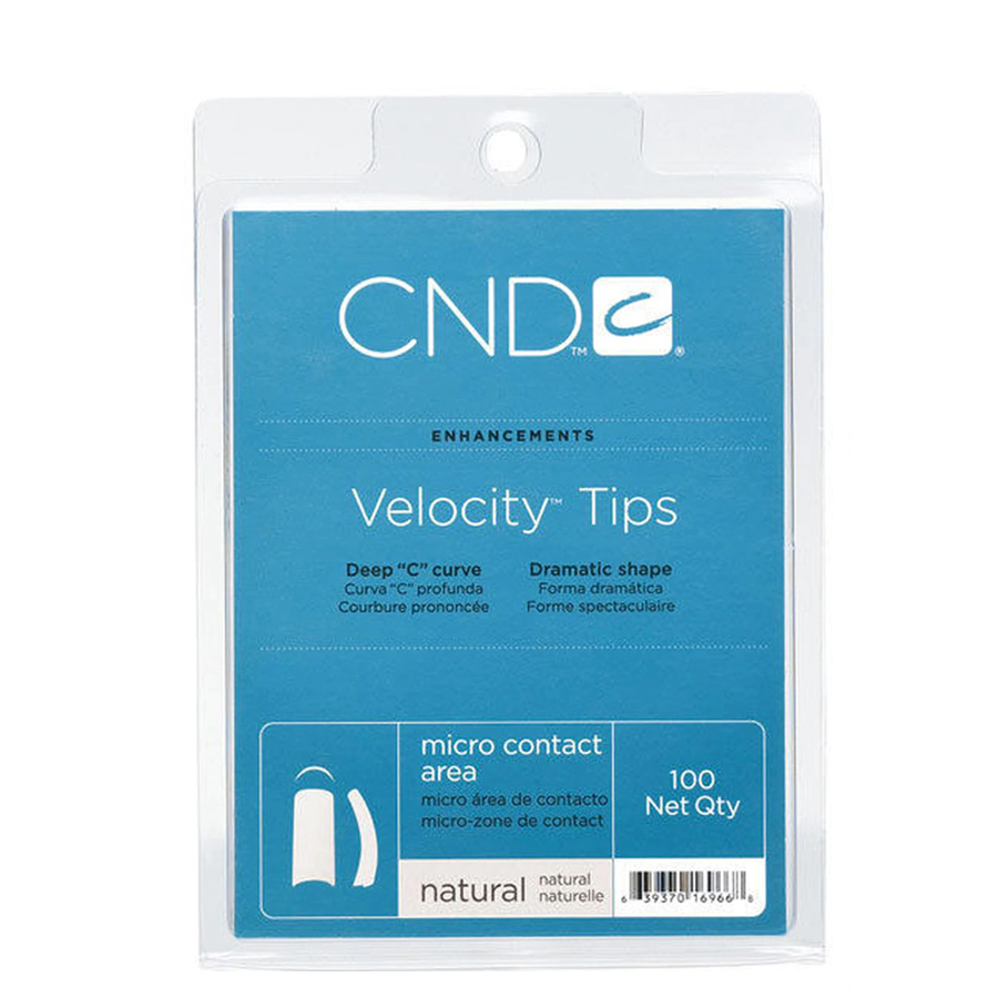 &quot;VELOCITY TIPS&quot; - Типсы с глубоким &quot;С&quot; изгибом и укороченной контактной зоной,  натурального цвета, ассорти, 100шт.