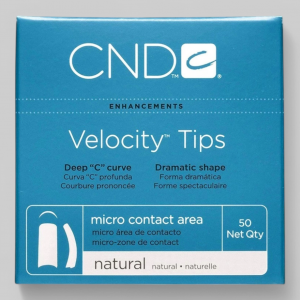 &quot;VELOCITY TIPS №6&quot; - Типсы с глубоким &quot;С&quot; изгибом и укороченной контактной зоной, натурального цвета, №6, 50шт.