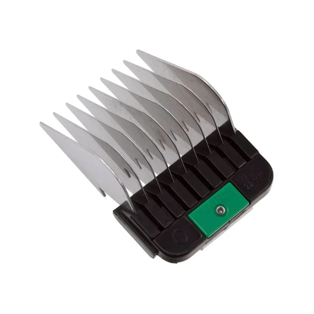 Насадка металлическая &quot;WAHL №7&quot; к машинкам &quot;Moser Max50&quot;, &quot;Moser Max45&quot;, &quot;KM&quot; и сетевые сетевые машинки &quot;Wahl&quot; -22мм, с цветовым индикатором.