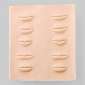 Искуственная кожа с образцами губ и бровей для обучения и практики.