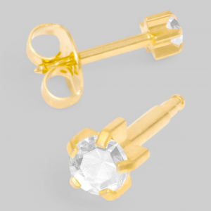 Серьги для прокола с Цирконом в Крапане  MAXI с позолотой