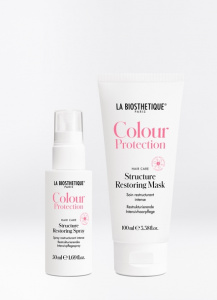 La Biosthetique Colour Protection Shine Restoring Treatment- набор спрей + маска для восстановления и защиты, 100*50 мл.