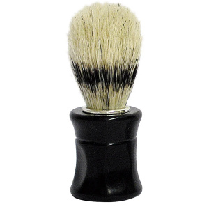 SHAVING BRUSH, GENUINE BRISTLE - Помазок для бритья, натульная щетина, с бело-черной ручкой.