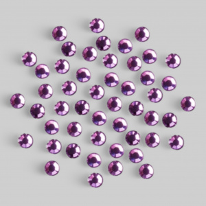 Стразы круглые гладкие, цвет &quot;аметист&quot;, 24 шт., диам.1,5 мм