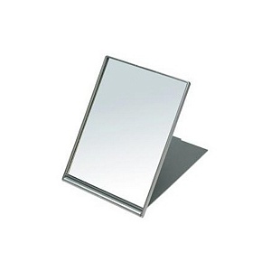 Зеркало косметическое,квадратрое,  размер 13х17 см,серое