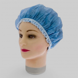 Шапочка пластиковая для душа с кружевом,голубая.288