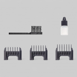 Машинка &quot;Moser-Primat Fading Edition&quot;- рабочая, регулируемый нож, 2 насадки, сеть 15w. (титаново\чёрная)