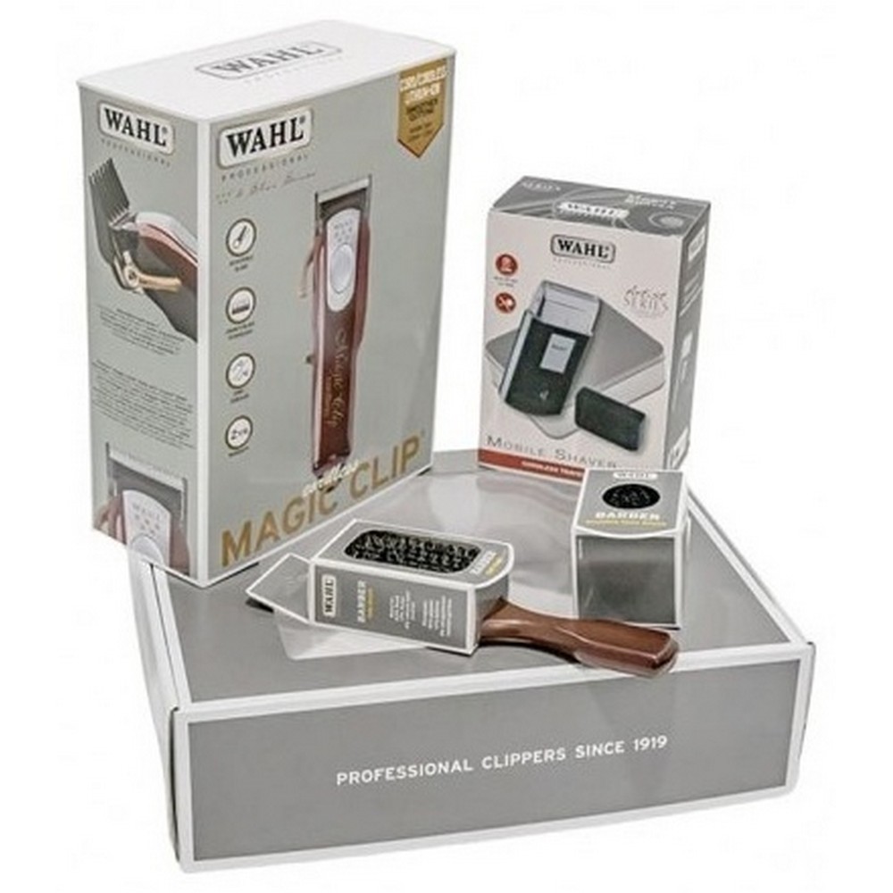 Набор для стрижки Wahl Combo Magic Clip & Travel Shaver  включает в себя: Wahl Magic Clip Cordless, Travel Shaver, Две щетки для фейда (арт. 3615-0473)