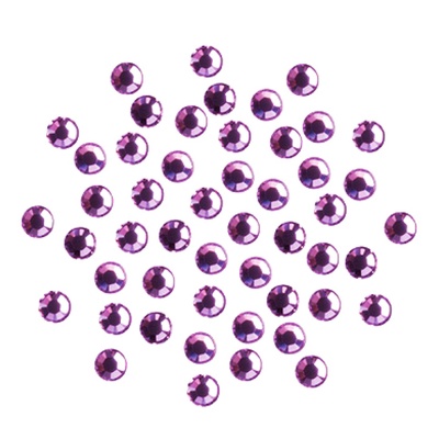 Стразы круглые гладкие, цвет &quot;аметист&quot;, 24 шт., диам.1,5 мм