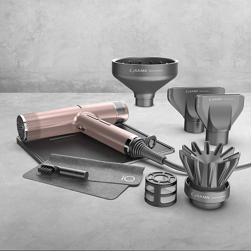 Электрофен для волос Ga.ma - IQ3 Perfetto с турбо кнопкой, 120 000 оборотов, розовый (арт. PH6080.PK)