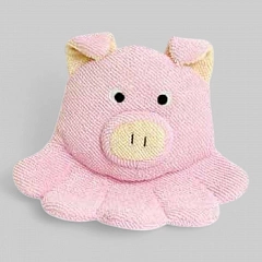 Мочалка-перчатка детская в виде поросенка, размер 23см.