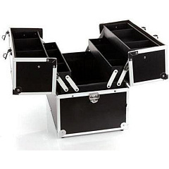 Кейс для визажиста, алюминиевый отделанный кожзаменителем, размер 37Х22Х25см.