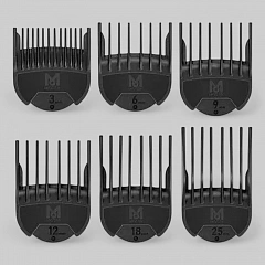 Набор из трёх насадок к машинкам &quot;1230&quot;, &quot;1400&quot;, &quot;1854&quot;, &quot;1870&quot;, &quot;1871&quot;, &quot;1874&quot;, &quot;1876&quot;, &quot;1877&quot;, &quot;1884&quot;, &quot;1885&quot;, &quot;1877&quot;, &quot;1887&quot;, &quot;1888&quot;, &quot;4212&quot; -3, 6, 9, 12, 18 и 25мм.