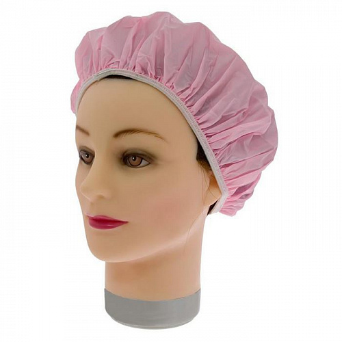 Шапочка пластиковая для душа, розовая.288