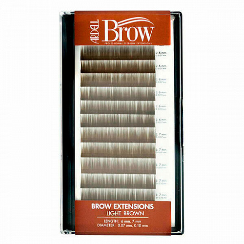 Искусственные волоски для наращивания бровей, 4 размера, светло-коричневые (примерное количество 4320шт)