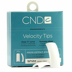 &quot;VELOCITY WHITE TIPS №2&quot; - Типсы с глубоким &quot;С&quot; изгибом и укороченной контактной зоной, белые, №2, 50шт.