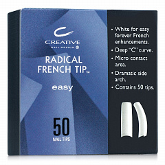 RADICAL FRENCH №9  - Типсы выпуклые для французского маникюра, белые № 9, 50 шт