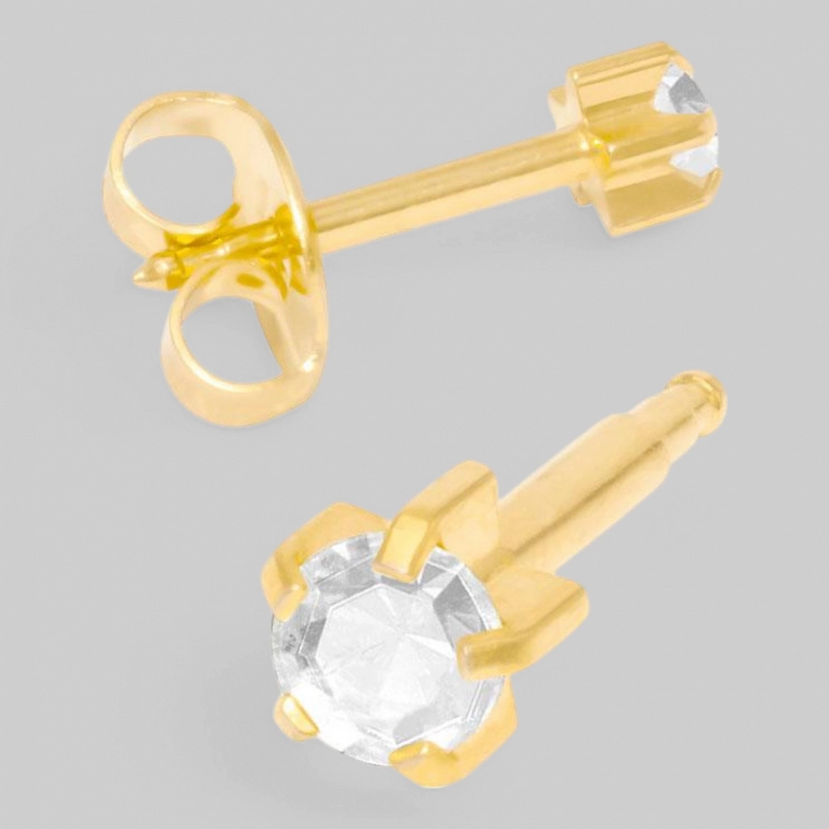 Серьги для прокола с Цирконом в Крапане  MAXI с позолотой