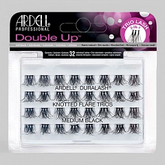 Ресницы пучковые &quot;DURALASH DOUBLE UP TRIOS&quot; три пучка в связке, двойной объём, с узелками, черные (средние).