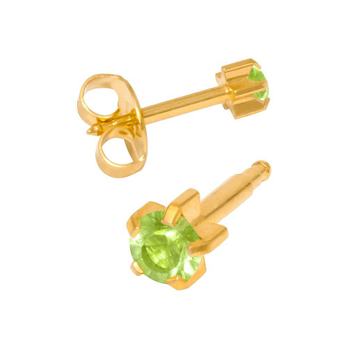 MAXI AUGUST TIFFANY Серьги для прокола в Крапане, камень-ХРИЗОЛИТ(август)