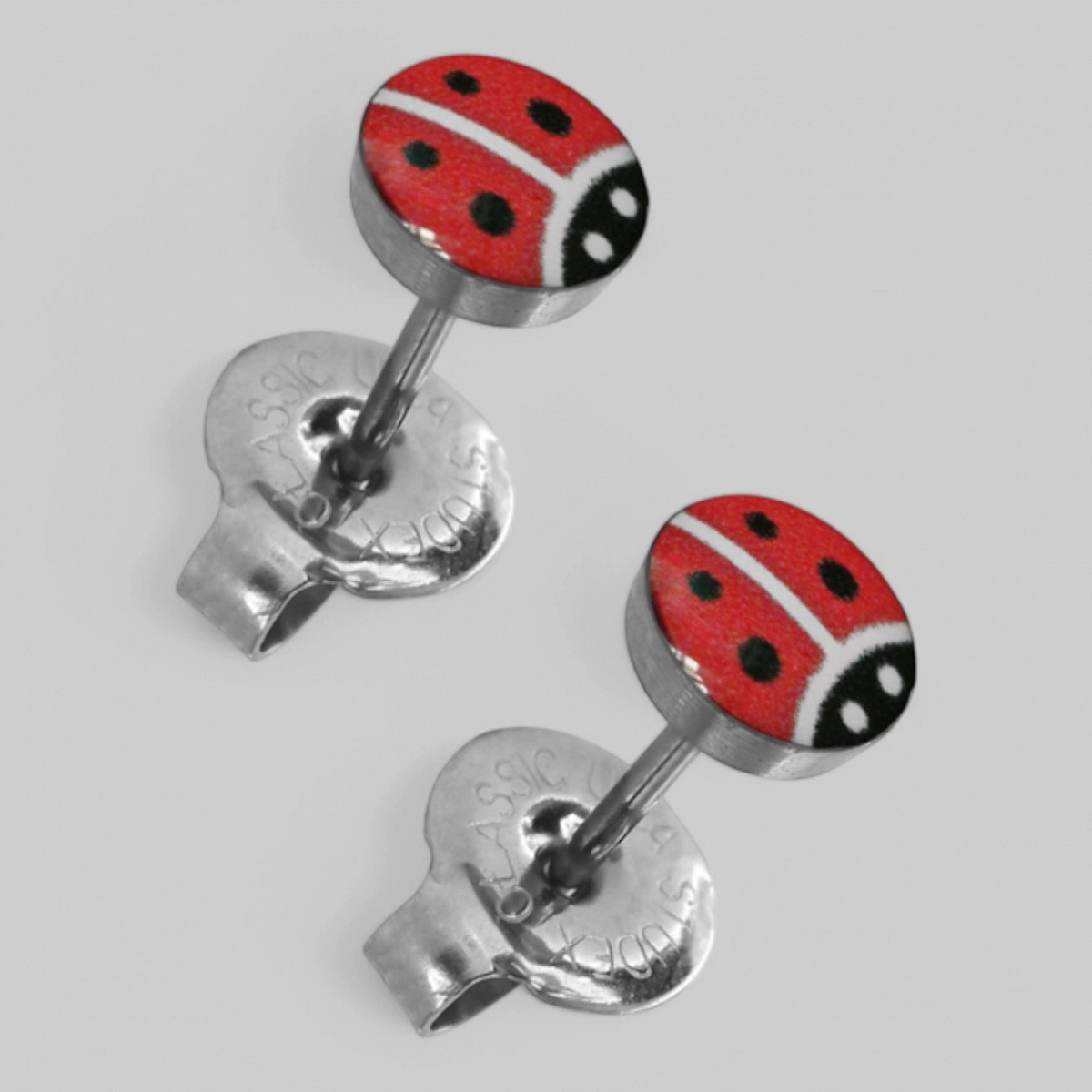 Серьги &quot;SENSITIVE&quot;, в виде &quot;божьей коровки&quot;, без позолоты, размер 6мм, 2шт.