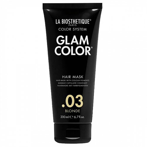Тонирующая маска Glam Color Hair Mask .03 -  уменьшает выраженность нежелательных оттенков на волосах, усиливает оттенок волос цвета блонд с гарантированной нейтрализацией цвета, придавая волосам яркое сияние, цвет &quot;Блонд&quot;, 200мл.