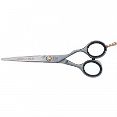 Ножницы рабочие &quot;Pre Style Relax&quot;- эргономичной формы со смещёнными ручками, одно лезвие с микронасечкой, размер 6,0.