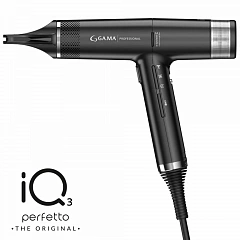 Электрофен для волос Ga.ma - IQ3 Perfetto с турбо кнопкой, 120 000 оборотов, черный (арт. PH6080.BK)