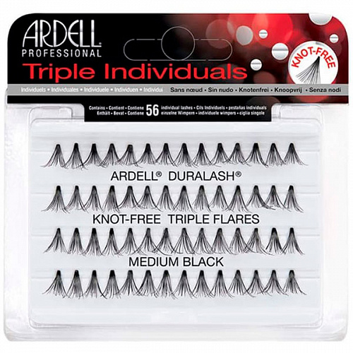 Ресницы пучковые &quot;DURALASH TRIPLE INDIVIDUALS&quot; ресницы максимальной густоты, без узелков, черные (средние).