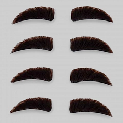 Искуственная кожа с образцами бровей с волосами,  для обучения и практики.